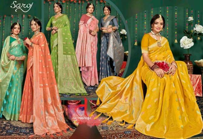 Hulchul Linen Vol 3 By Saroj Pure Slub Linen Designer Sarees Orders In India
